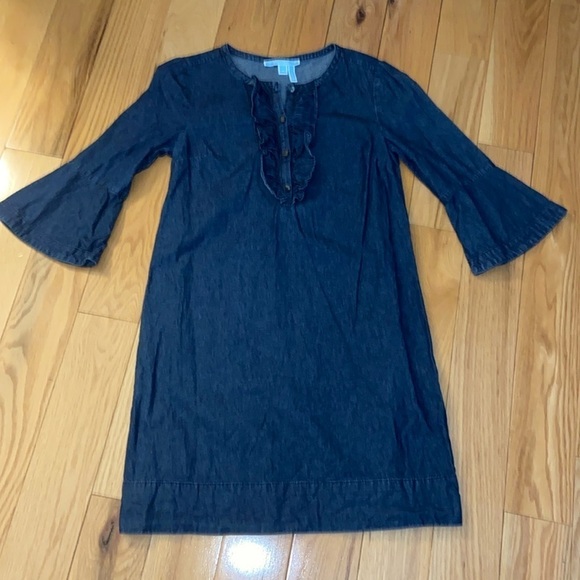 Draper James Chambray Ruffle Shift Dress, size 4, good used condition - Picture 5 of 9